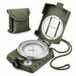 Military Lensatic Compass, Hiking Compass for Survival – Water-Resistant Outdoor Hiking Survival Direction Finder (Metal)