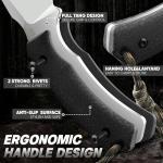 Dream Reach Fixed Blade Knife - D2 Steel Tactical Knife with Ergonomic Full Tang Handle and Kydex Sheath for Outdoor Camping Survival Gift for Men Women Black