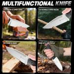 Dream Reach Fixed Blade Knife - D2 Steel Tactical Knife with Ergonomic Full Tang Handle and Kydex Sheath for Outdoor Camping Survival Gift for Men Women Black