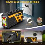 Emergency Radio with 4 Charging Cables, 22000mWh AM FM NOAA Weather Radio, Flashlight, Reading Lamp, SOS Alarm, Phone Charging Hand Crank Radio for Home Outdoor Emergencies.