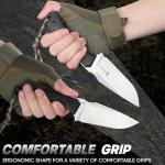 Dream Reach Fixed Blade Knife - D2 Steel Tactical Knife with Ergonomic Full Tang Handle and Kydex Sheath for Outdoor Camping Survival Gift for Men Women Black