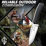 Dream Reach Fixed Blade Knife - D2 Steel Tactical Knife with Ergonomic Full Tang Handle and Kydex Sheath for Outdoor Camping Survival Gift for Men Women Black