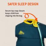 Kelty Space Cadet Infant and Toddler Sized Arms-Out Sleeping Bag, 30-40F Degree Rated, 8M-4T, Fleece-Lined Hand Covers (30F / 2-4T)