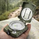 Military Lensatic Compass, Hiking Compass for Survival – Water-Resistant Outdoor Hiking Survival Direction Finder (Metal)