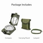 Military Lensatic Compass, Hiking Compass for Survival – Water-Resistant Outdoor Hiking Survival Direction Finder (Metal)