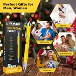KEZKALS Stocking Stuffers for Men Adults, 9 in 1 Multitool Pen Gifts for Men, White Elephant Gifts for Adults, Mens Stocking Stuffers, Mens Gifts for Dad Him Husband, Dad Christmas Gifts, Cool Gadgets