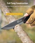 CVLIFE Full Tang Fixed Blade Knife with Sheath,Sharp Blade Made of D2 Steel with Nylon Fiberglass Handle,Survival Knife for Men Outdoor Hunting Camping and EDC Bushcraft,Black