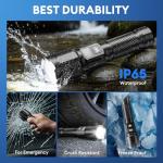 3 Pack Rechargeable Flashlights High Lumens, Super Bright LED Tactical Flashlight with LCD Power Display, Zoomable Flashlights 15H+ Runtime, IP65 Waterproof Flashlights for Home Emergency Camping