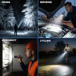 3 Pack Rechargeable Flashlights High Lumens, Super Bright LED Tactical Flashlight with LCD Power Display, Zoomable Flashlights 15H+ Runtime, IP65 Waterproof Flashlights for Home Emergency Camping