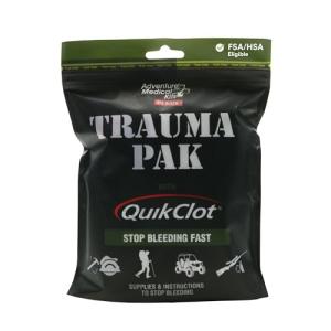 Adventure Medical Kit Trauma Pak First Aid Kit with QuikClot - First Aid Kit for Emergency Supplies, Camping Essentials & More - Compact Trauma Kit with Gloves, Alcohol Swabs, Bandages & More
