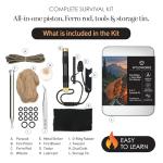 Fire Piston - Ferro Rod - 2 in 1 - Fire Piston Fire Starter Kit - Telescoping Fire Blower - Fire Starters for Campfires - Compression fire Starter Piston - Survival Tool - Camping Gifts for Men