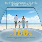 Elegear CumbreX™ Beach Tent Sun Shelter with Canopy, 4-5 Person Pop Up Beach Tent, Easy Setup UPF 50+ UV Protection Portable Lightweight Double Silver Coating Beach Cabana Sun Shade Shelter - Sky Blue