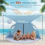 Elegear CumbreX™ Beach Tent Sun Shelter with Canopy, 4-5 Person Pop Up Beach Tent, Easy Setup UPF 50+ UV Protection Portable Lightweight Double Silver Coating Beach Cabana Sun Shade Shelter - Sky Blue