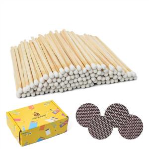 IGNITE EASE 3 Inch White Safety Matches Bulk 100 Count, Long Wooden Matchsticks with Striker for Candles, Fireplace, Grill by IGNITE EASE (with Box)