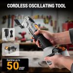 20V Cordless Oscillating Tool with Battery, Brushless Variable Speed Oscillating Multi-Tool with 3° Oscillation Angle, 25 Accessories, Ideal for Cutting, Sanding, Grinding, Scraping & More