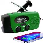 2000mAh Weather Emergency Radio, Portable Solar AM/FM/NOAA Hand Crank Radio, Cell Phone Charger with SOS, 1W LED Flashlight, Headphone Jack, Power for Emergency Preparedness (2000mAh Green)
