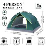 Happy Travel 1/2/3/4 Person Camping Tent, Instant Easy Pop Up Tents for Camping,Automatic Waterproof Family Camping Tent, Easy Set Up Tent,Portable Windproof Dome Tent for Camping Hiking & Traveling