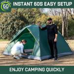 Happy Travel 1/2/3/4 Person Camping Tent, Instant Easy Pop Up Tents for Camping,Automatic Waterproof Family Camping Tent, Easy Set Up Tent,Portable Windproof Dome Tent for Camping Hiking & Traveling