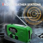 2000mAh Weather Emergency Radio, Portable Solar AM/FM/NOAA Hand Crank Radio, Cell Phone Charger with SOS, 1W LED Flashlight, Headphone Jack, Power for Emergency Preparedness (2000mAh Green)