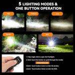 UNROEVS Mini Flashlight 2550 Lumens Rechargeable USB C Charging, Small Flashlights High Lumens 5 Modes, Pocket Flashlight with Clip, Magnetic Flashlight for EDC,Camping, Hiking,Emergency(2 Pack)