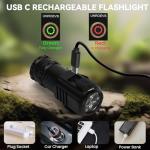 UNROEVS Mini Flashlight 2550 Lumens Rechargeable USB C Charging, Small Flashlights High Lumens 5 Modes, Pocket Flashlight with Clip, Magnetic Flashlight for EDC,Camping, Hiking,Emergency(2 Pack)