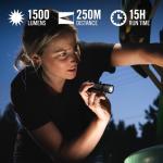 Coast XT7R 1500 Lumen Rechargeable LED Flashlight with Magnetic Mount, Slide Focus, and Pocket Clip, Desert