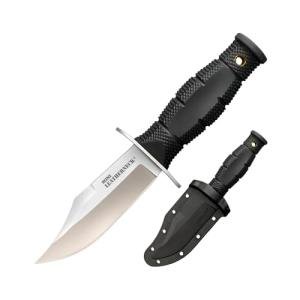 Cold Steel Mini Leatherneck Clip Point Compact Lightweight 3.5" 8CR13MOV Steel Fixed Blade Outdoor Hunting Utility Knife, 3.25" Textured Ergonomic Kray-Ex Handle, Secure-Ex Sheath