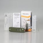 ROXON S503G 9 in 1 Mini Multi Tool EDC Pocket Knife Multitool with G10 Handle,Scissors,Screwdriver,Threader,Awl, Flat Screwdriver,Ruler,Tweezers for Outdoors Fishing Camping,Gifts for Men (Green)