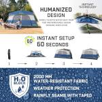 HINSTANT 4/6/8 Person Instant Tent, Waterproof Pop Up Tents for Camping with Rainfly, 60 Seconds Easy Setup, Automatic Cabin Tent for Family Camping with Expandable Carry Bag & Upgraded Ventilation