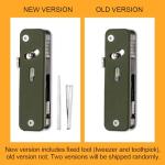 ROXON S503G 9 in 1 Mini Multi Tool EDC Pocket Knife Multitool with G10 Handle,Scissors,Screwdriver,Threader,Awl, Flat Screwdriver,Ruler,Tweezers for Outdoors Fishing Camping,Gifts for Men (Green)
