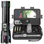 Flashlight 20000 High Lumens Rechargeable - 30W Super Bright LED Flash Light with LCD Display | 3937ft Beam & 12H Long Lasting USB C Powerful Handheld Flashlight for Home, Camping, Hiking, Emergency