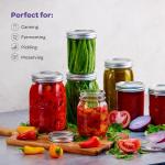SEWANTA Wide Mouth Mason Jars 16 oz [18 Pack] With Mason Jar Lids and Bands, Mason Jars 16 oz - For Canning, Fermenting, Pickling - Jar Décor - Microwave/Dishwasher Safe.