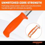 Jorgensen 8.25" Companion Fixed Blade Bushcraft Knife with Sheath, SK5 Carbon Steel Blade with Ergonomic Handle, Outdoor Full Tang Knife for Camping, Hiking