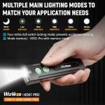Wurkkos HD01 PRO 6-in-1 Flashlight with White Light UV Light&Green Light and Side Light,Working Handle Flashlight with Magnetic 1200LM for Outdoor Camping