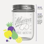 SEWANTA Wide Mouth Mason Jars 16 oz [18 Pack] With Mason Jar Lids and Bands, Mason Jars 16 oz - For Canning, Fermenting, Pickling - Jar Décor - Microwave/Dishwasher Safe.