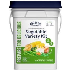 Augason Farms Vegetable Variety Kit Emergency Food Supply, 125 Servings, 30 Year Shelf Life - Dehydrated Vegetables Camping Essentials, Broccoli, Potatoes, Peas, Corn, Green Beans, Onions, and Medley