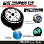POLARIS Micro Compass Waterproof 60M Watch Wrist Band Paracord Bracelet Compasses Luminous in The Dark Easy-to-Read Design, Camp Orienteering Survival Underwater Diving
