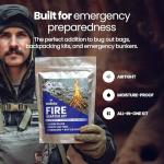 Wallaby Fire Starter Kit - 33 Waterproof Plugs in Metal Tin + Flint Rod Striker Multi-Tool, Pocket Survival Guide, Airtight Mylar Storage Bag – Camping, Emergency, Grill, Fire Pit