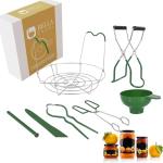 𝐁𝐞𝐥𝐥𝐚 𝐂𝐨𝐨𝐤𝐬 Canning Supplies 7 in 1 – Canning Starter Kit with Funnel, Rack, Jar Lifter, Tongs, Wrench & More Essential Canning Equipment for Water Bath & Pressure Canners