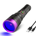 WINDFIRE 365nm UV Flashlight, Rechargeable Blacklight Flashlights Powerful, Adjustable Focus Black Light for Pet Urine Detection, Resin Curing, Rocks, Scorpions, Blood Tracking, Uranium Glass