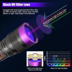 WINDFIRE 365nm UV Flashlight, Rechargeable Blacklight Flashlights Powerful, Adjustable Focus Black Light for Pet Urine Detection, Resin Curing, Rocks, Scorpions, Blood Tracking, Uranium Glass