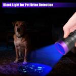 WINDFIRE 365nm UV Flashlight, Rechargeable Blacklight Flashlights Powerful, Adjustable Focus Black Light for Pet Urine Detection, Resin Curing, Rocks, Scorpions, Blood Tracking, Uranium Glass