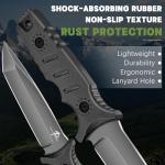 Purple Dragon Fixed Blade Knife with Sheath - Full Tang Survival Knife, Black Camping Knives, Bushcraft Knives for Outdoor Camping, Hiking, Gift for Men