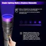 WINDFIRE 365nm UV Flashlight, Rechargeable Blacklight Flashlights Powerful, Adjustable Focus Black Light for Pet Urine Detection, Resin Curing, Rocks, Scorpions, Blood Tracking, Uranium Glass