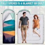 Sleeping Bags for Adults, 3 Seasons Warm & Cold Weather Waterproof Lightweight Backpacking Camping Sleeping Bag for Indoor Outdoor Camping Hiking Traveling, Camping Gear Equipment