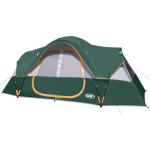 UNP Camping Tent 10-Person-Family Tents, Parties, Music Festival Tent, Big, Easy Up, 5 Large Mesh Windows, Double Layer, 2 Room, Waterproof, Weather Resistant, 18ft x 9ft x78in (Dark Green)