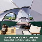 UNP Camping Tent 10-Person-Family Tents, Parties, Music Festival Tent, Big, Easy Up, 5 Large Mesh Windows, Double Layer, 2 Room, Waterproof, Weather Resistant, 18ft x 9ft x78in (Dark Green)