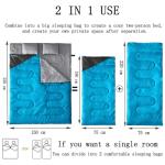 Tuphen Double Sleeping Bag with 2 Pillows, Queen Size XL Bag for 2 People, Cold Warm Weather- 3 Seasons, Waterproof Adults Sleeping Bag for Camping, Backpacking or Hiking