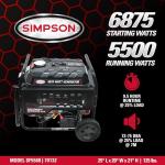 Simpson 6875 Watt Portable Generator 70132