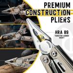 BIBURY 24-in-1 Titanium Multitool Pliers, 8.7oz Ultra-Light EDC Pocket Tool with Sheath & Belt Clip, Aerospace-Grade Titanium Handle for Camping, Hiking, DIY, Gift for Men - 2048DT